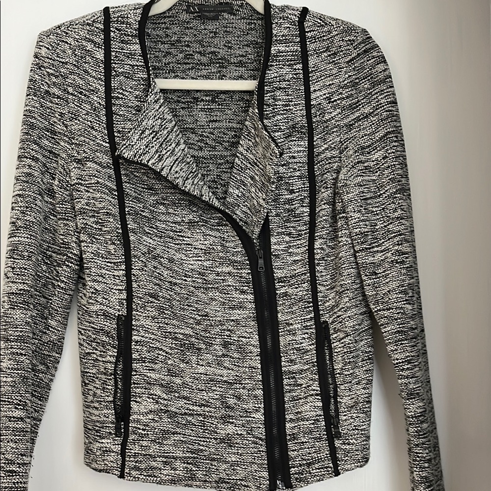 Armani Exchange Black and White Blazer